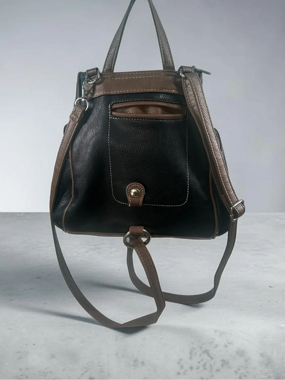 MultiSac Major Convertible 3-in-1 Backpack Shoulder Bag Black Brown Organizer